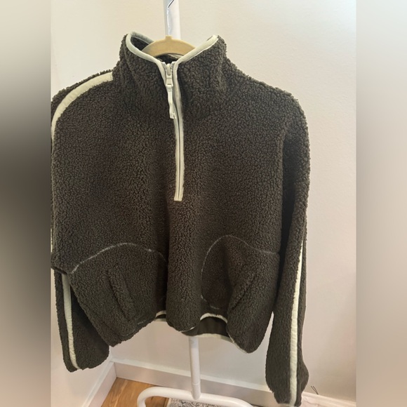 Old Navy Jackets & Blazers - Old Navy Green Quarter-Zip Sherpa Fleece
